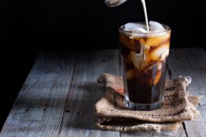 Iced coffee in a tall glass