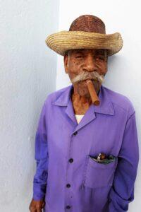 Man smoking cigar